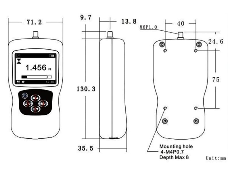 Shimpo FG-3005 Digital Force Gauge, 11 lb / 50 N Capacity