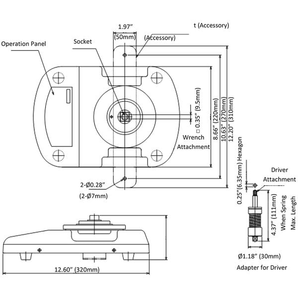 Shimpo TRC-2 Digital Torque Tester, Range 0-17.70 lb·in / 0.020 - 2.000 Nm / 2.0 - 200.0 Ncm / 0-20.39 kgcm