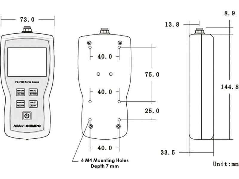Shimpo FG-7000TA Medidor Digital de Torsión con Abrazadera de Ajuste